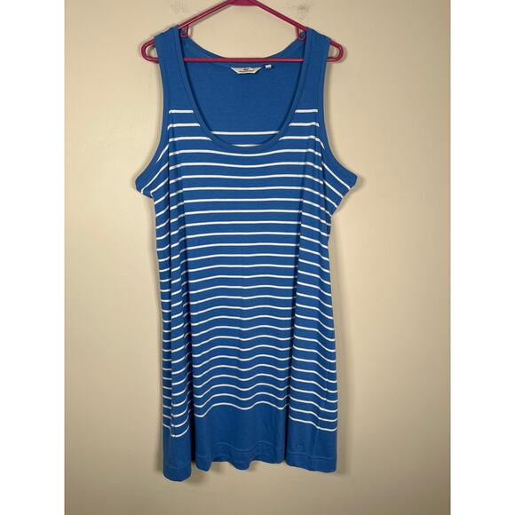 Vineyard Vines Striped Simple Tank Dress Tide Blue Stripe Womens Size 2X - Picture 1 of 7